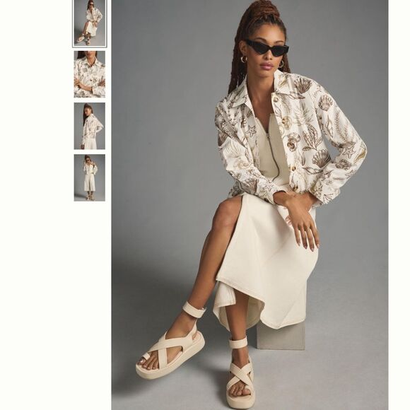 Anthropologie Porridge Seashell Printed Jacket - Picture 1 of 4